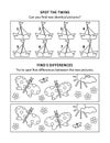 Activity sheet for kids with two puzzles Royalty Free Stock Photo